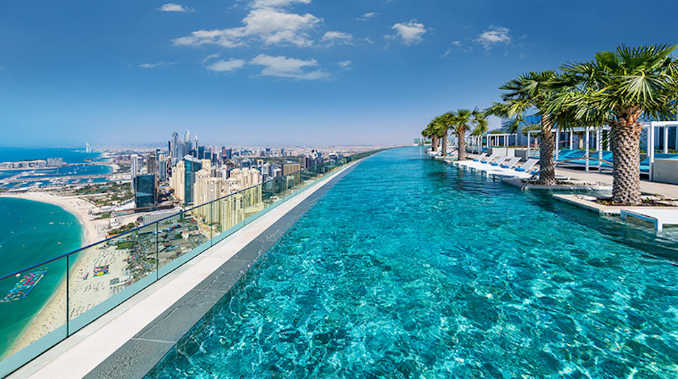 Rooftop infinity pool at Address Beach Resort in Dubai