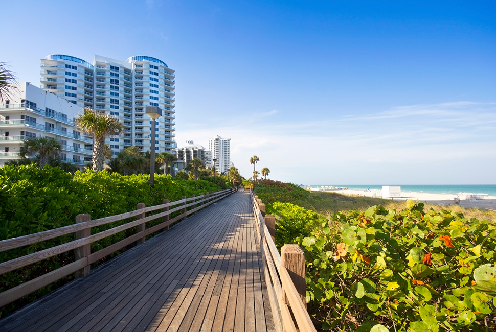 Miami's beautiful boardwalk. 