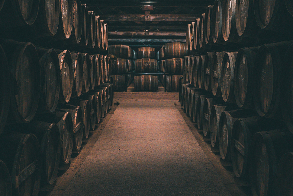 Wine barrels in Cognac, France