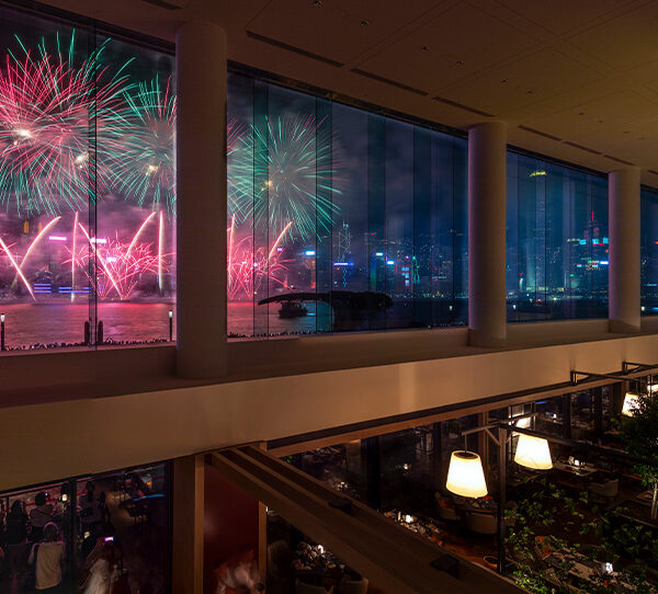 Victoria Harbour fireworks from Regent Hong Kong