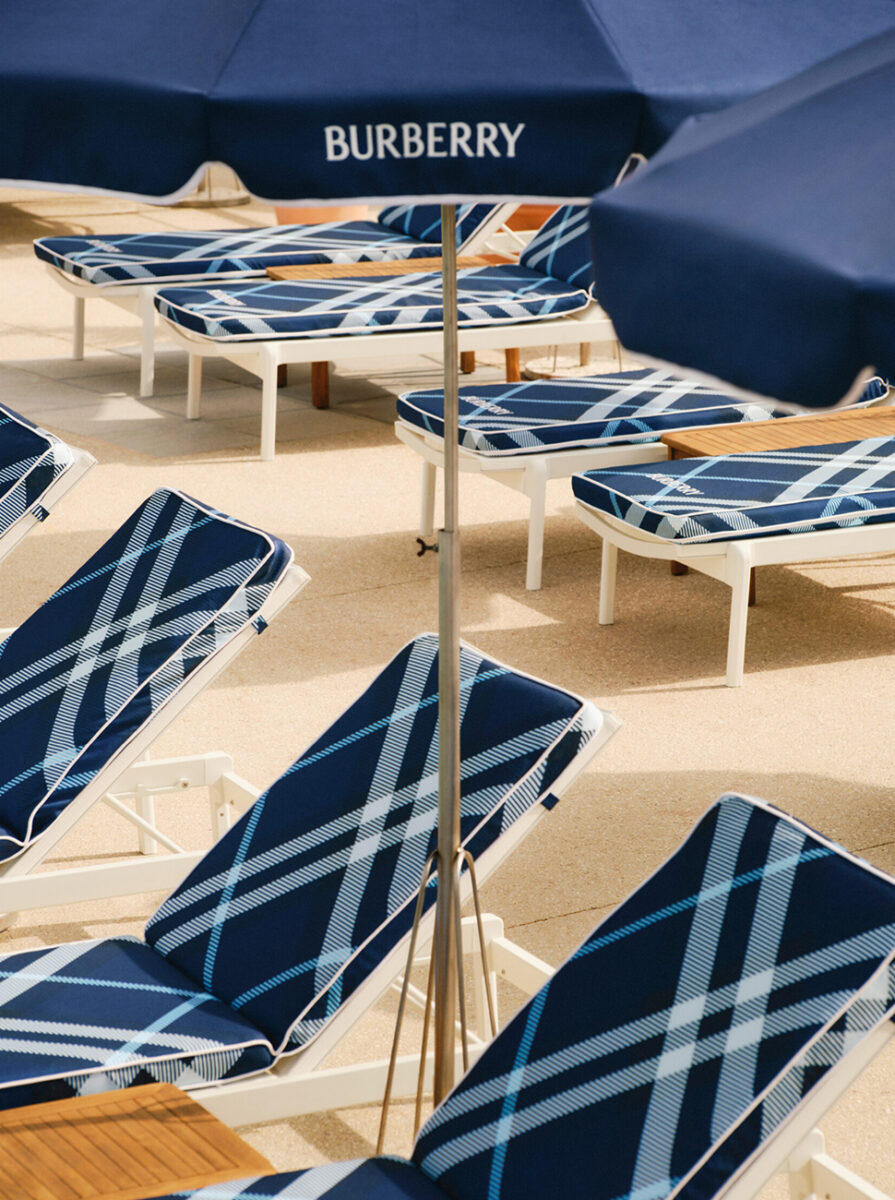 Burberry gets a blue makeover in Antibes